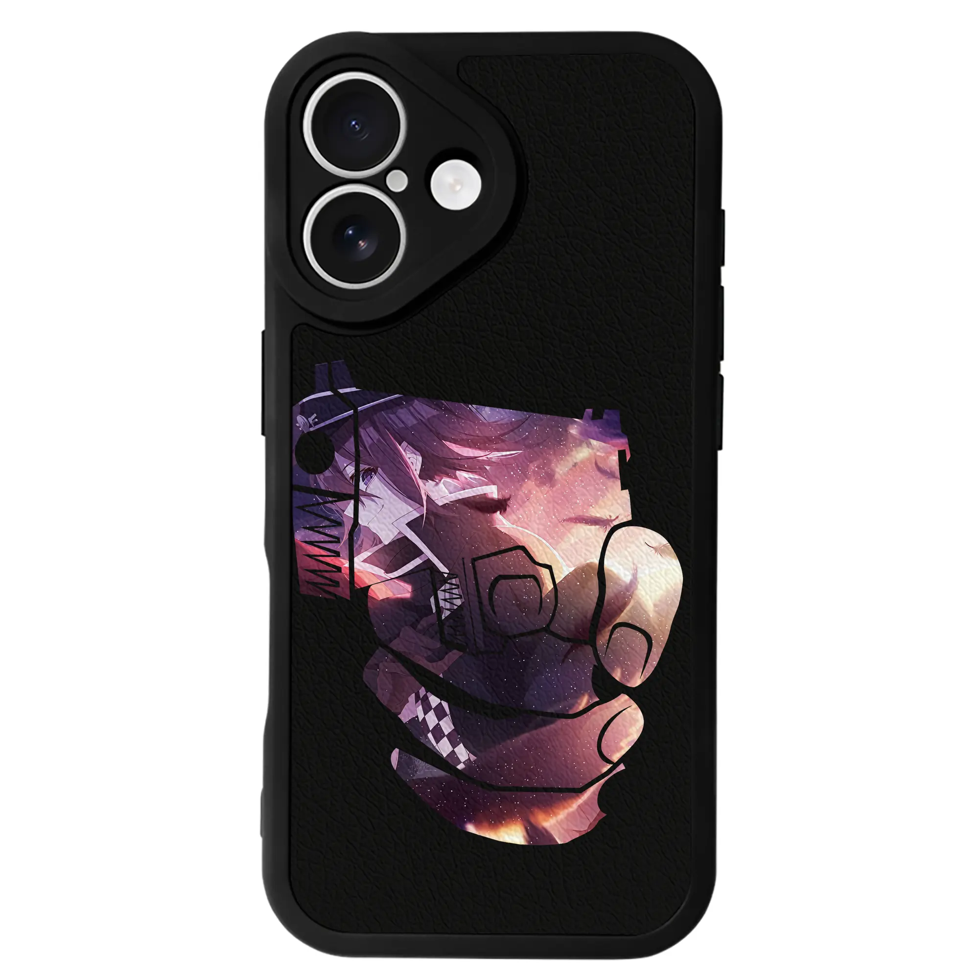 ダンガンロンパ グッズ,王馬小吉 - IPhone 16シリーズ対応 ・ シリコンスマホケース ・ レザー調 ・ 高精度フィット ・ 耐衝撃 ・ ワイヤレス充電対応 ・ 精密カット